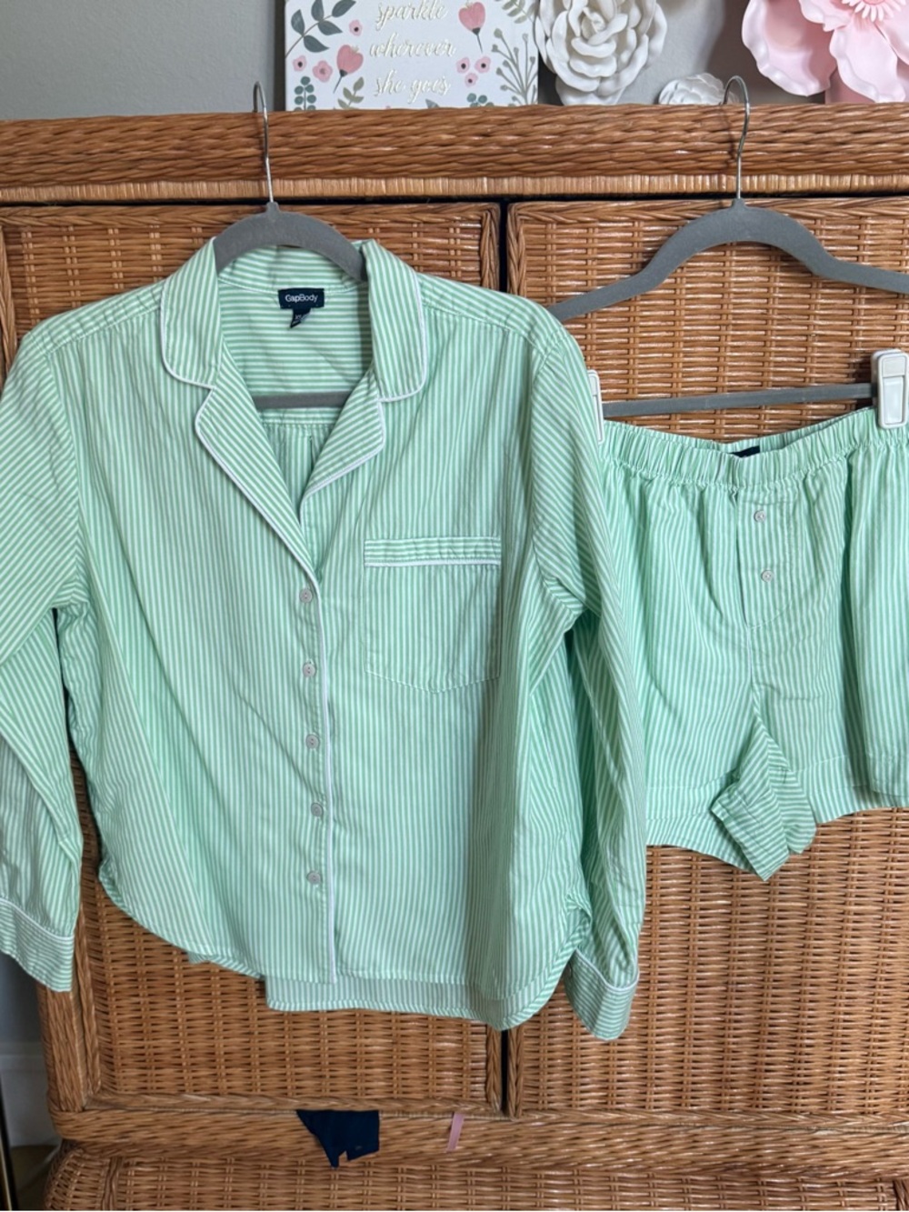 GapBody Green Stripe Pajama Set